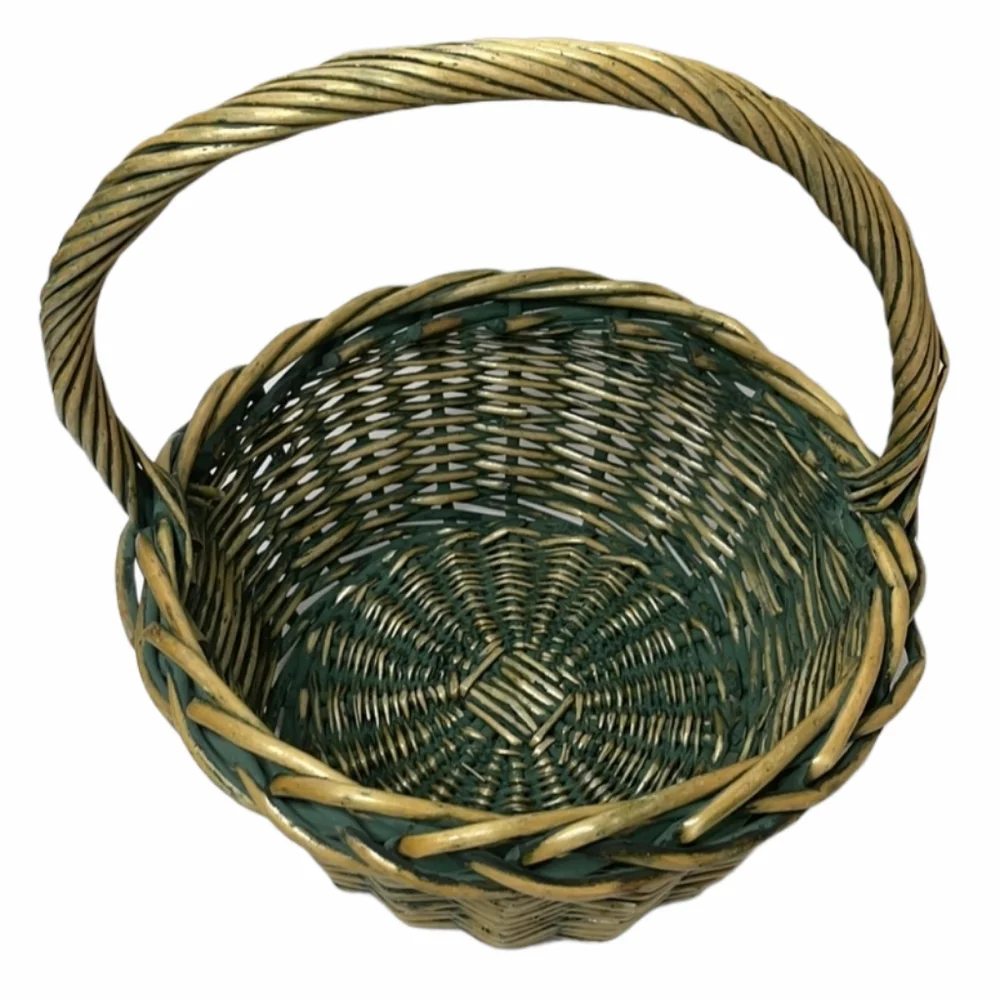 Handwoven Basket Artisan Luxury Large Round Heavy Sturdy Storage Fireside Picnic